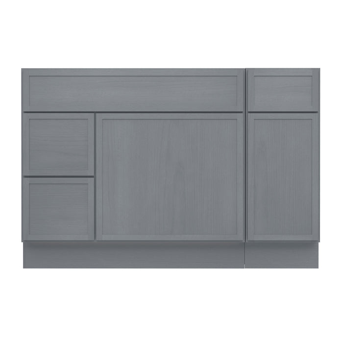 48" Oak Bathroom Vanity Cabinet without Top - 3 Drawers & 2 Doors