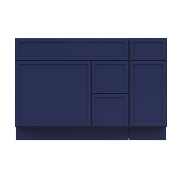 48" Oak Bathroom Vanity Cabinet without Top - 3 Drawers & 2 Doors