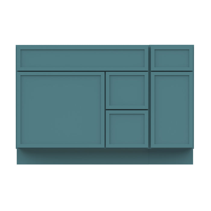 48" Oak Bathroom Vanity Cabinet without Top - 3 Drawers & 2 Doors