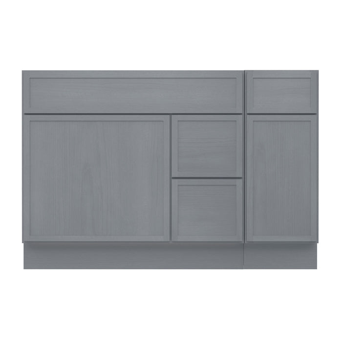 48" Oak Bathroom Vanity Cabinet without Top - 3 Drawers & 2 Doors