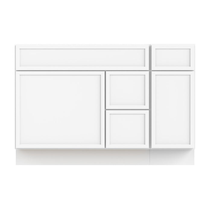 48" Oak Bathroom Vanity Cabinet without Top - 3 Drawers & 2 Doors