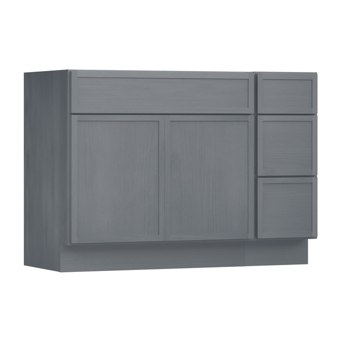 42" Modern Freestanding Birch & Plywood Bathroom Vanity Base Only – Shaker Style Storage Cabinet with 3 Drawers & 2 Soft-Closing Doors VA4130-123