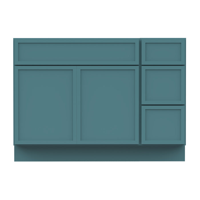 42" Oak Bathroom Vanity Cabinet without Top - 3 Drawers & 2 Doors