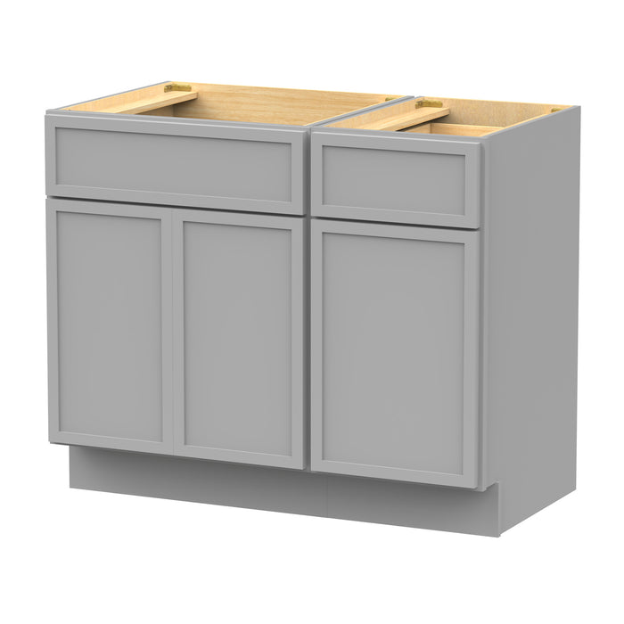 39" Oak Bathroom Vanity Cabinet without Top - 1 Drawer & 3 Doors