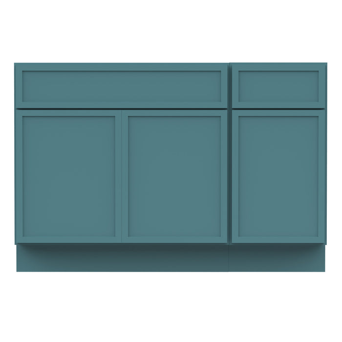 45" Oak Bathroom Vanity Cabinet without Top - 1 Drawer & 3 Doors