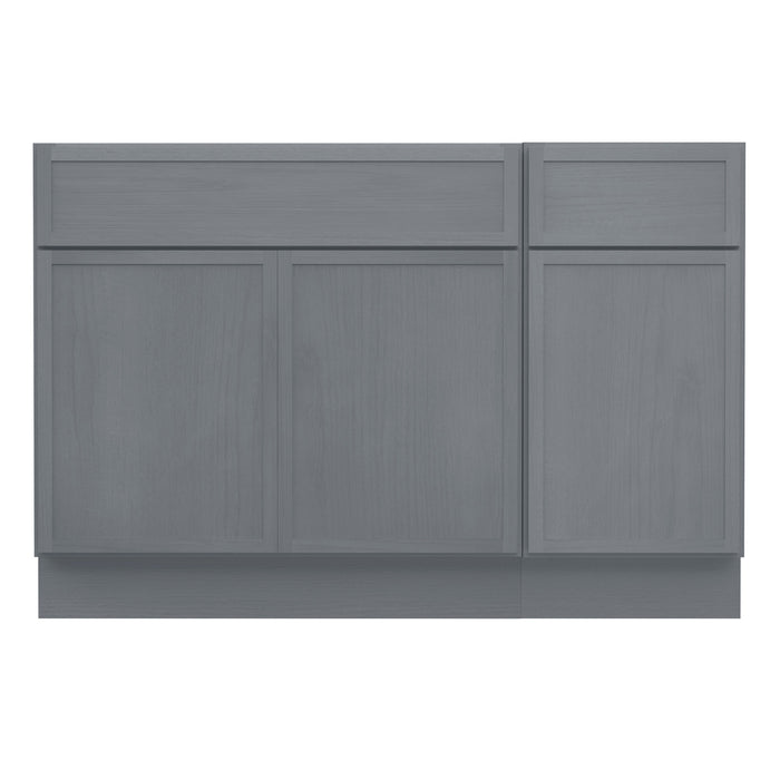 45" Oak Bathroom Vanity Cabinet without Top - 1 Drawer & 3 Doors