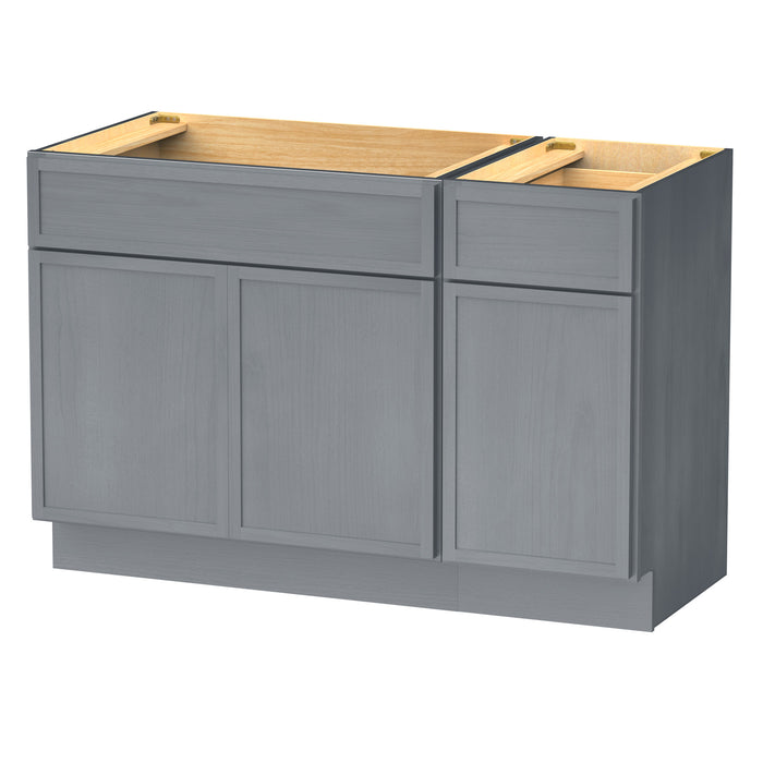 45" Oak Bathroom Vanity Cabinet without Top - 1 Drawer & 3 Doors