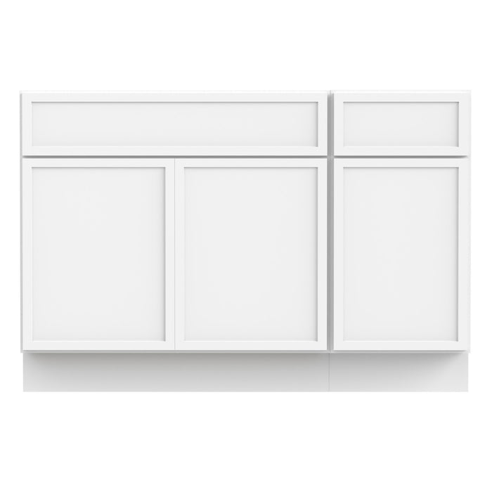 45" Oak Bathroom Vanity Cabinet without Top - 1 Drawer & 3 Doors