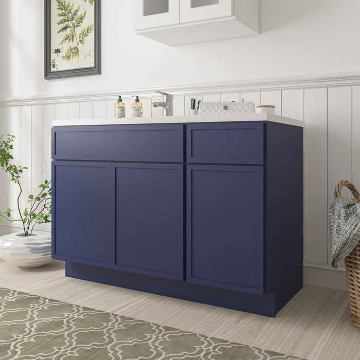 48" Oak Bathroom Vanity Cabinet without Top - 1 Drawer & 3 Doors