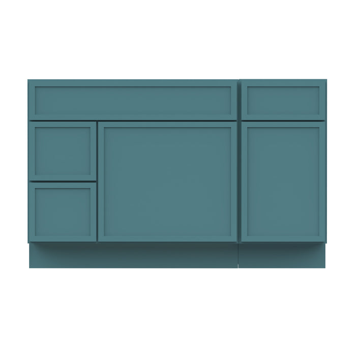 51" Oak Bathroom Vanity Cabinet without Top - 3 Drawers & 2 Doors