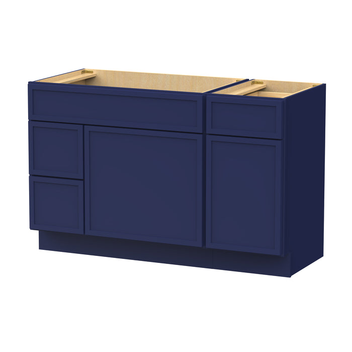 51" Oak Bathroom Vanity Cabinet without Top - 3 Drawers & 2 Doors