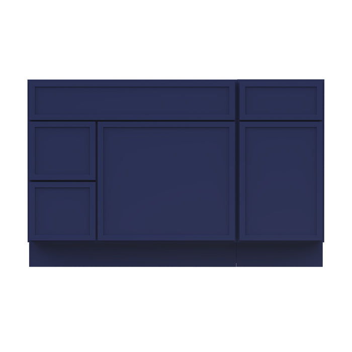 51" Oak Bathroom Vanity Cabinet without Top - 3 Drawers & 2 Doors
