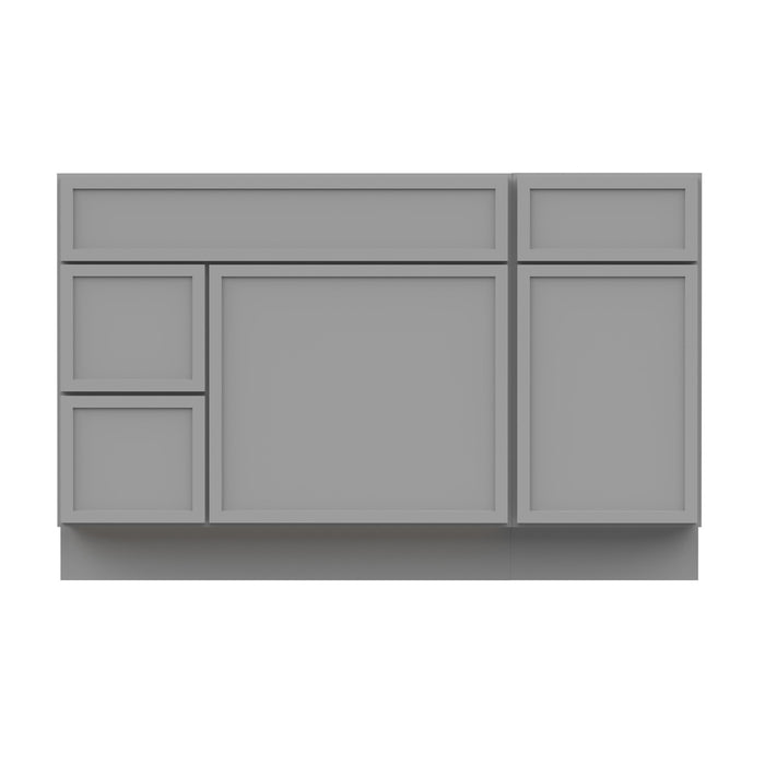 51" Oak Bathroom Vanity Cabinet without Top - 3 Drawers & 2 Doors