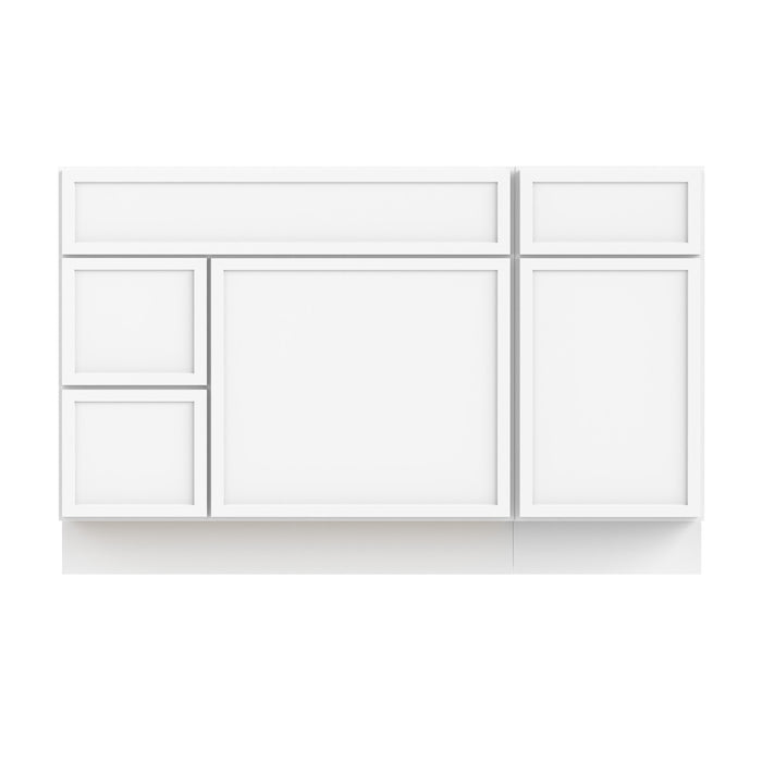 51" Oak Bathroom Vanity Cabinet without Top - 3 Drawers & 2 Doors