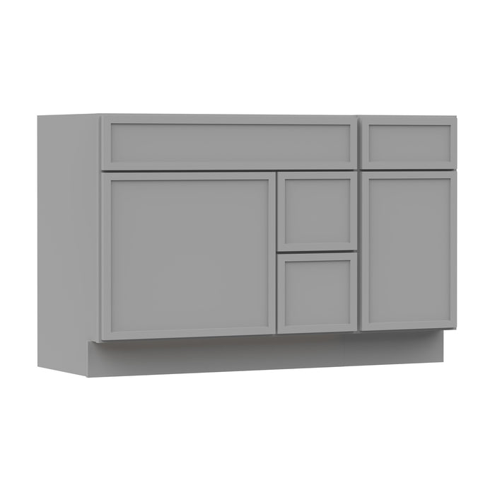 51" Modern Freestanding Oak Plywood Bathroom Vanity Base Only – Shaker Style Storage Cabinet with 3 Drawers & 2 Soft-Closing Doors VA40362R-151