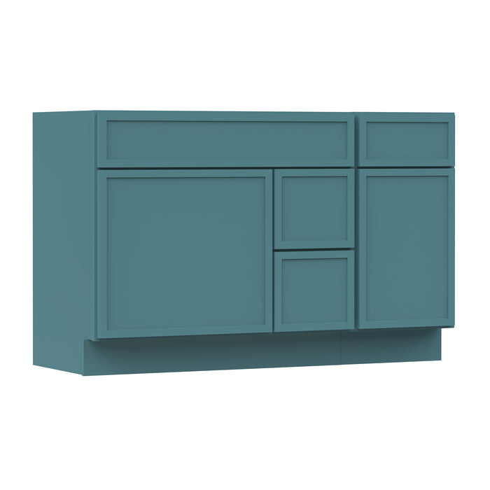 51" Modern Freestanding Oak Plywood Bathroom Vanity Base Only – Shaker Style Storage Cabinet with 3 Drawers & 2 Soft-Closing Doors VA40362R-151