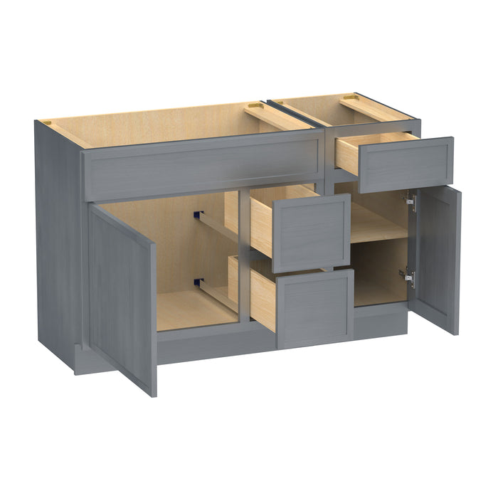51" Modern Freestanding Oak Plywood Bathroom Vanity Base Only – Shaker Style Storage Cabinet with 3 Drawers & 2 Soft-Closing Doors VA40362R-151
