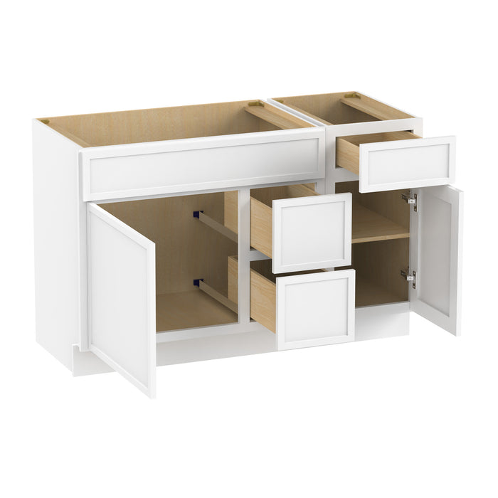 51" Modern Freestanding Oak Plywood Bathroom Vanity Base Only – Shaker Style Storage Cabinet with 3 Drawers & 2 Soft-Closing Doors VA40362R-151