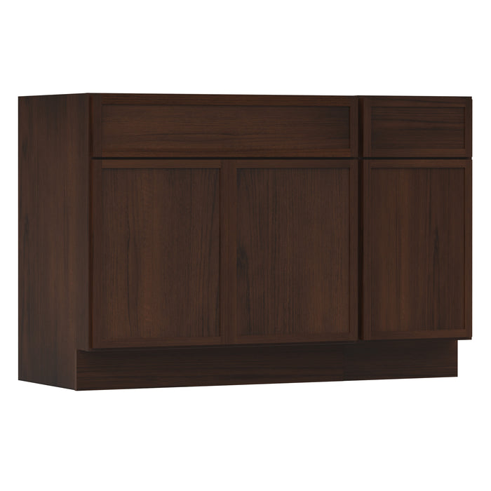 54" Modern Freestanding Oak Plywood Bathroom Vanity Base Only – Shaker Style Storage Cabinet with 1 Drawer & 3 Soft-Closing Doors VA4039-151