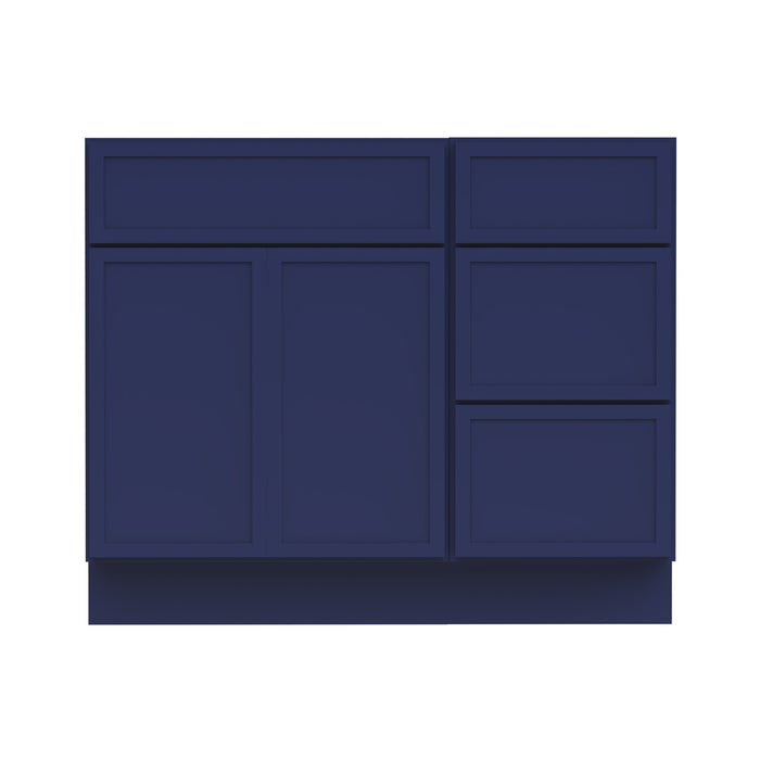 39" Oak Bathroom Vanity Cabinet without Top - 3 Drawers & 1 Door