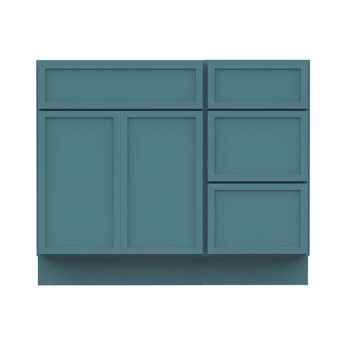 39" Oak Bathroom Vanity Cabinet without Top - 3 Drawers & 1 Door