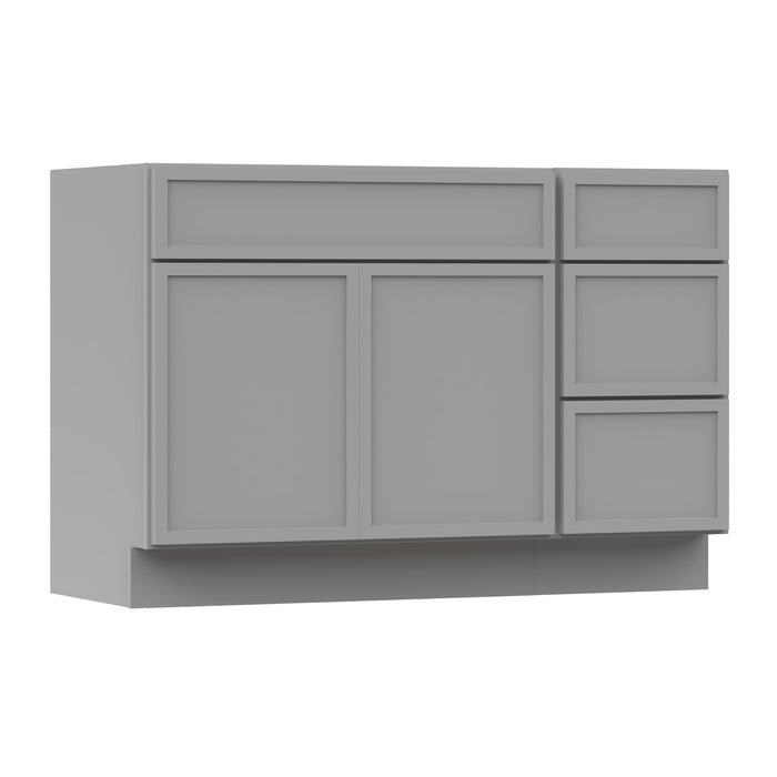 45" Oak Bathroom Vanity Cabinet without Top - 3 Drawers & 1 Door