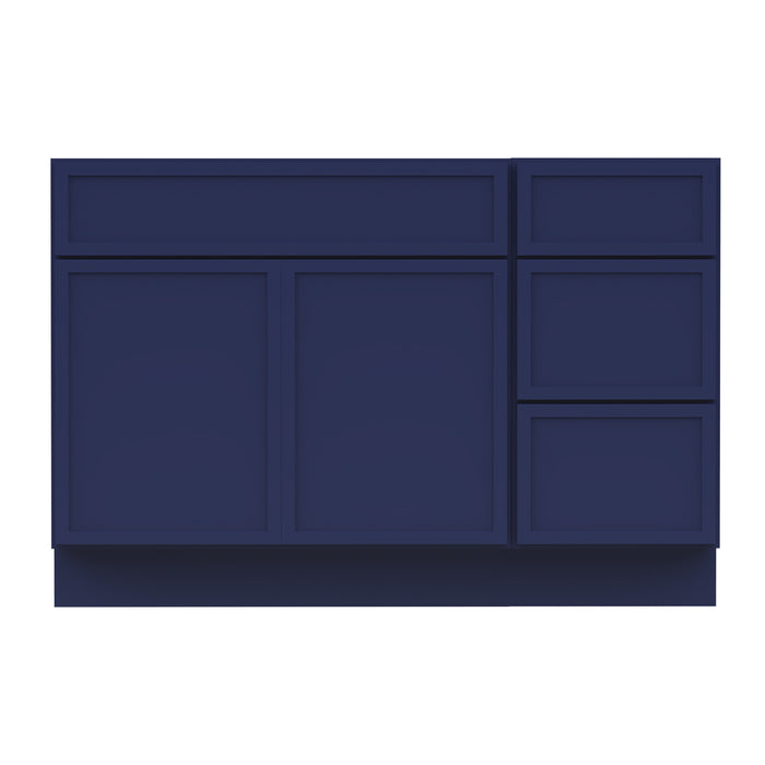 48" Oak Bathroom Vanity Cabinet without Top - 3 Drawers & 2 Doors