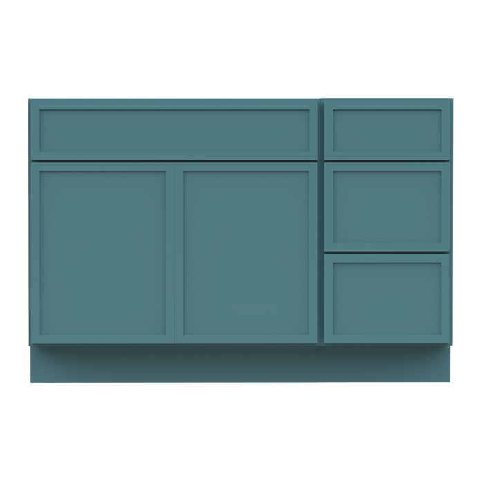 48" Oak Bathroom Vanity Cabinet without Top - 3 Drawers & 2 Doors