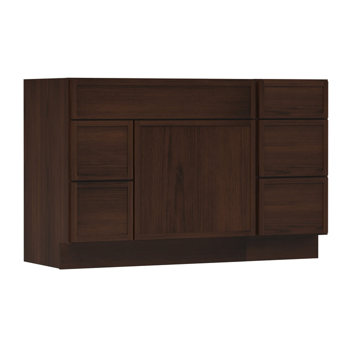 51" Modern Freestanding Birch & Plywood Bathroom Vanity Base Only – Shaker Style Storage Cabinet with 5 Drawers & 1 Door VA41362L-153