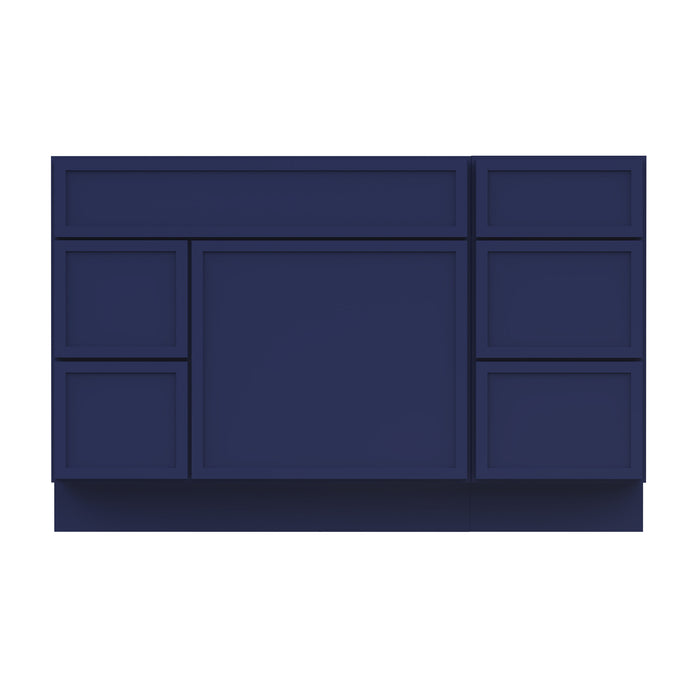 51" Oak Bathroom Vanity Cabinet without Top - 5 Drawers & 1 Door