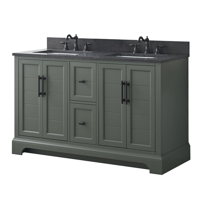 54" Double Sink Modern Bathroom Vanity Set with Countertop & Undermount Sinks – Large Storage Cabinet VA5054