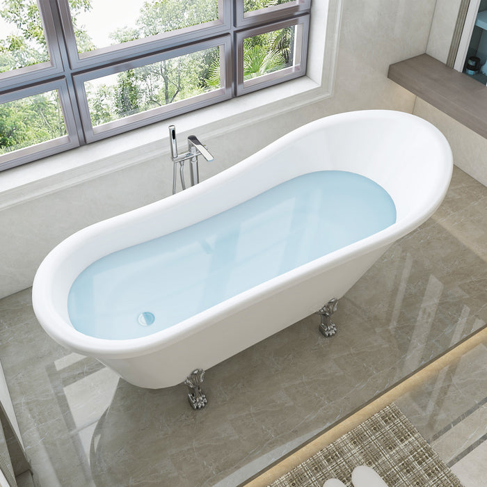 69" x 30" Modern Freestanding Acrylic Soaking Tub-VA6310-L