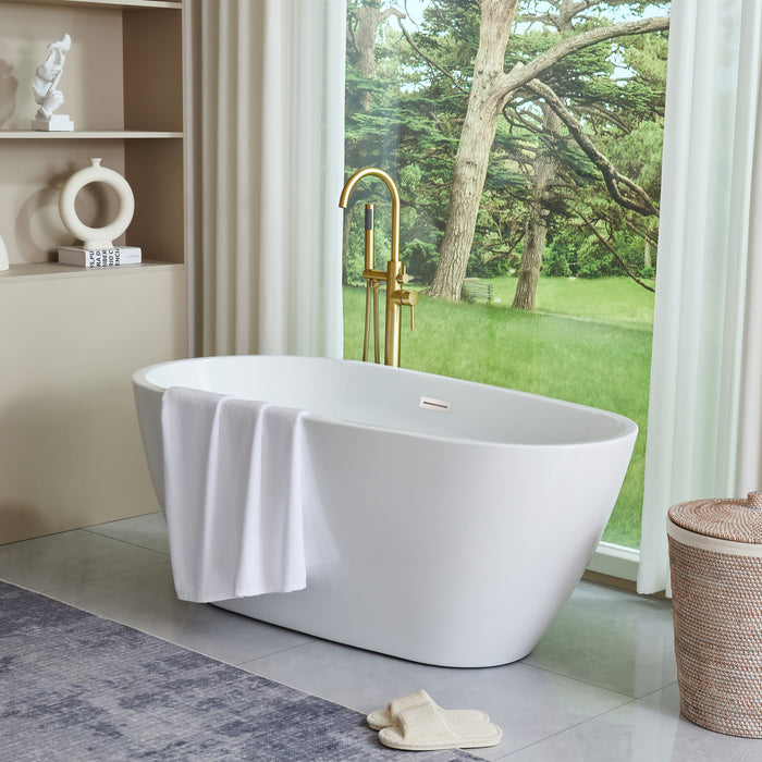 59" x 30" Modern Standalone Acrylic Soaking Tub