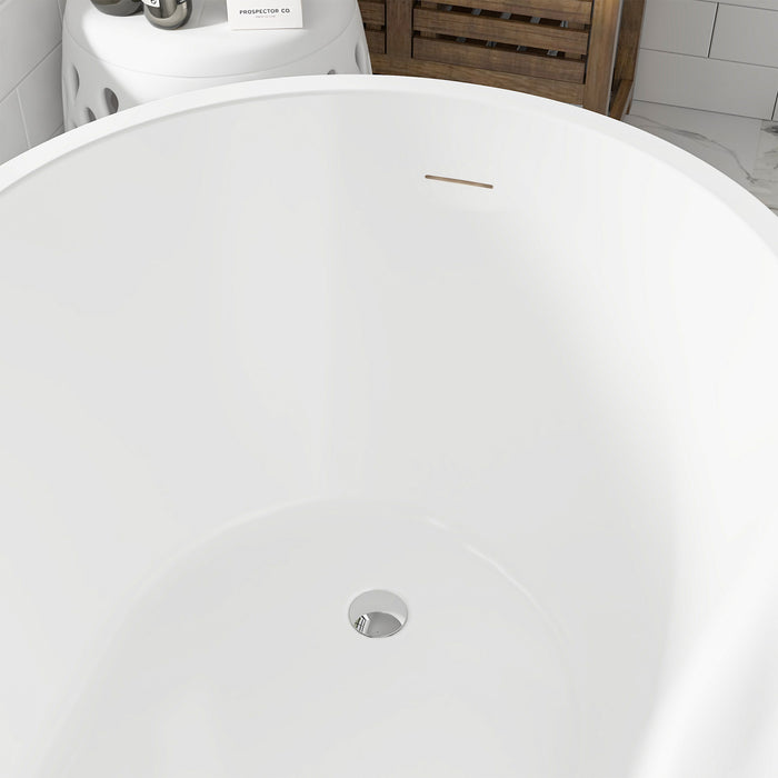 55"or 67" Freestanding Acrylic Bathtub Modern Stand Alone Soaking Tub