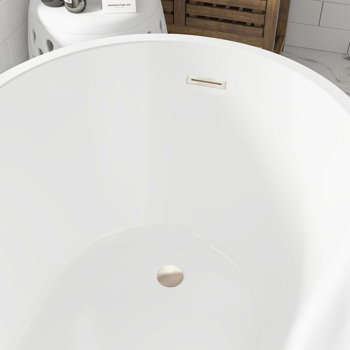 55"or 67" Freestanding Acrylic Bathtub Modern Stand Alone Soaking Tub
