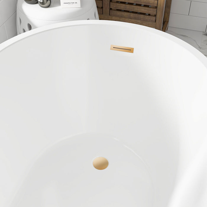 55"or 67" Freestanding Acrylic Bathtub Modern Stand Alone Soaking Tub
