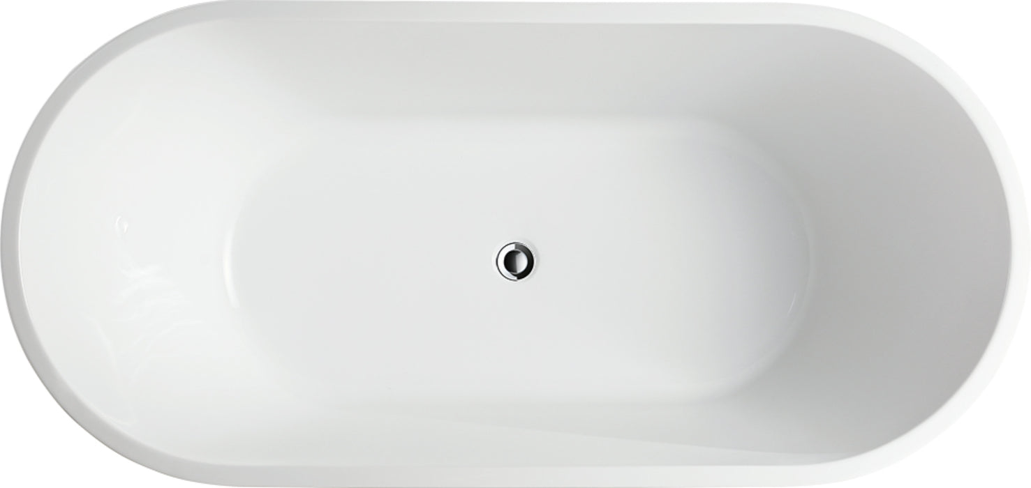 63" x 29.5" Freestanding Acrylic Bathtub