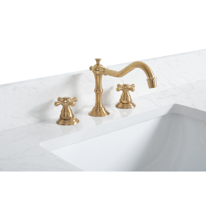 54" Double Sink Bathroom Vanity with Engineered Marble Top, With Soft Closing Doors