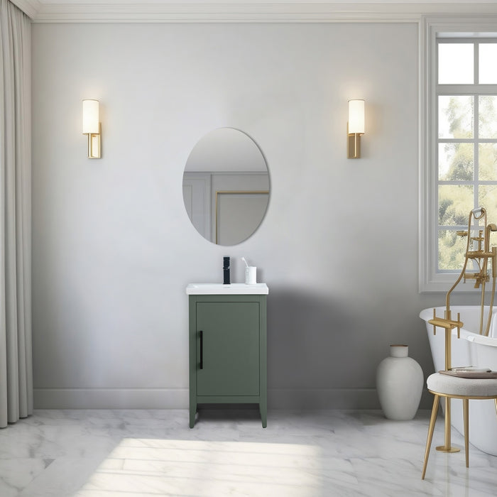 20" Single Sink Bathroom Vanity Cabinet with Ceramic Top - HomeBeyond