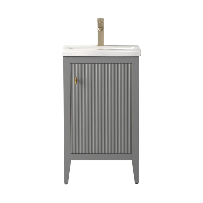 20" Single Sink Bathroom Vanity Cabinet with Ceramic Top
