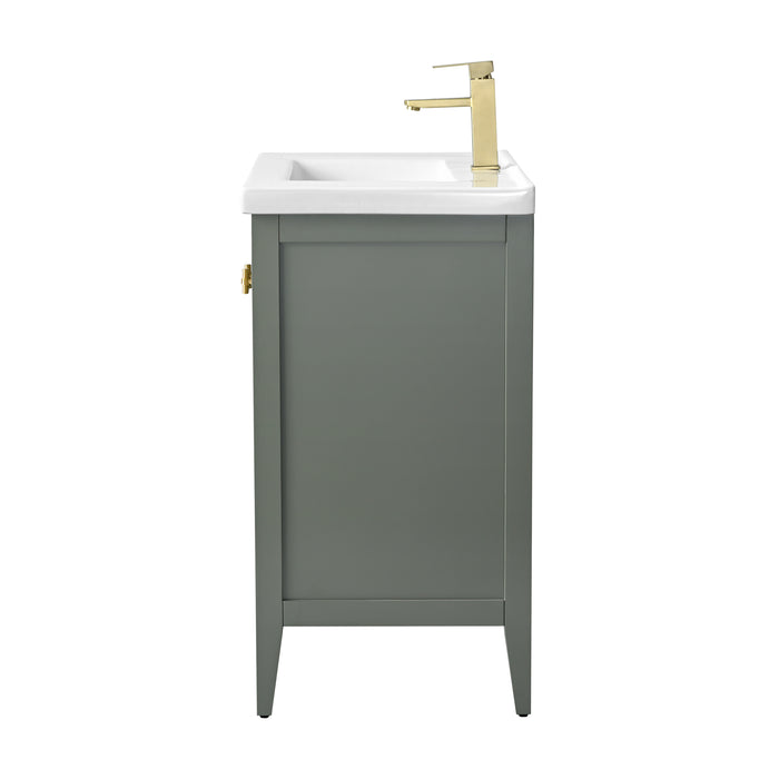 24" Single Sink Bathroom Vanity Cabinet with Ceramic Top