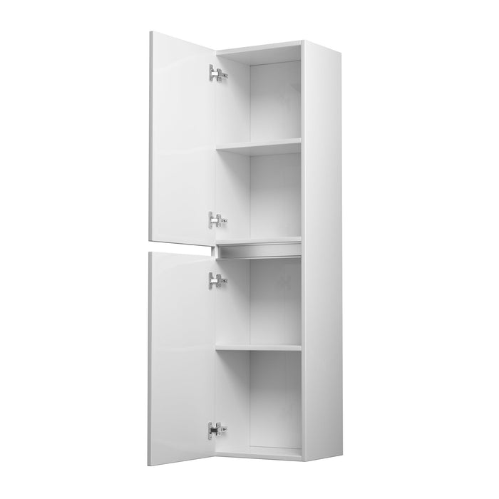 Annecy 16" W x 59" H Wall Mounted Bathroom Cabinet Glossy Finish - HomeBeyond