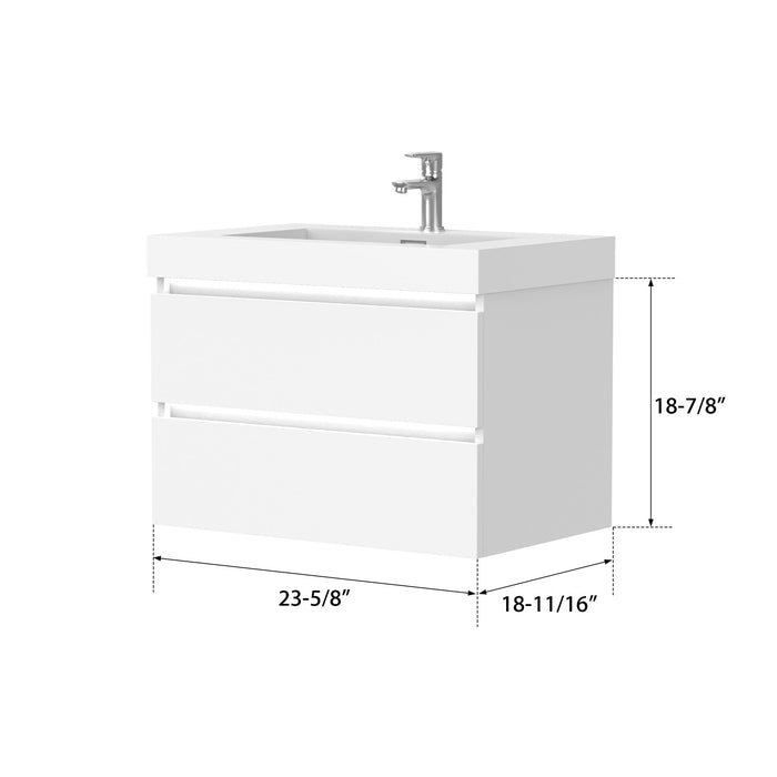 Annecy 24" Single Sink Wall-Mounted Bathroom Vanity Set - HomeBeyond