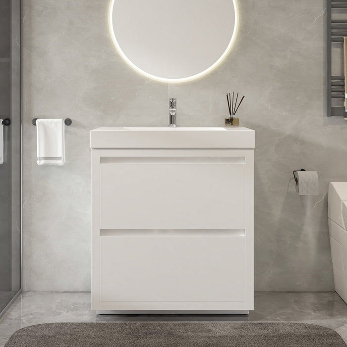 Annecy 30" Single Sink Floor-Standing Wall Mounted Bathroom Vanity Set - HomeBeyond