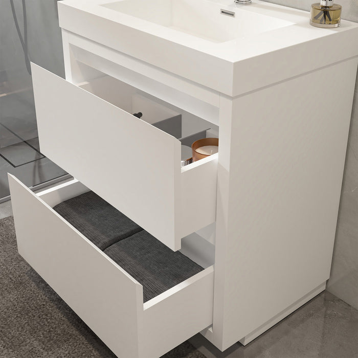 Annecy 30" Single Sink Floor-Standing Wall Mounted Bathroom Vanity Set - HomeBeyond