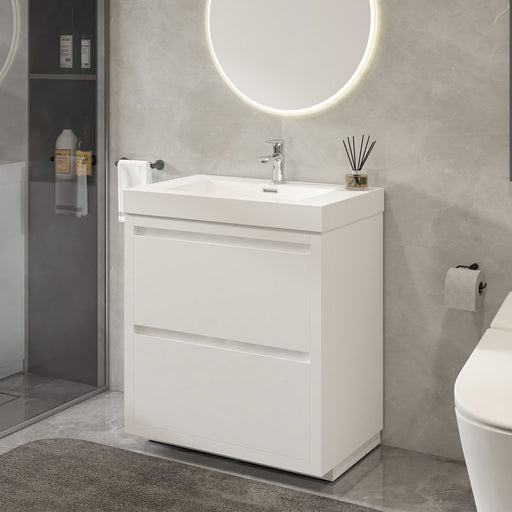 Annecy 30" Single Sink Floor-Standing Wall Mounted Bathroom Vanity Set - HomeBeyond