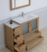 Brescia 48" Single Sink Modern Bathroom Vanity Set, 1 Shelf 5 Drawers Ceramic Top and Bathroom Cabinet with Free Mirror - HomeBeyond
