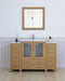 Brescia 54" Single Sink Bathroom Vanity Combo Set, Modern 8 Drawers 1 Shelf 3 Cabinets White Ceramic Top Under Sink Vanity with Mirror - HomeBeyond