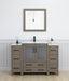 Brescia 54" Single Sink Bathroom Vanity Combo Set, Modern 8 Drawers 1 Shelf 3 Cabinets White Ceramic Top Under Sink Vanity with Mirror - HomeBeyond