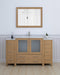 Brescia 60" Single Sink Modern Bathroom Vanity Set, 1 Shelf 8 Drawers Ceramic Top Bathroom Cabinet with Free Mirror - HomeBeyond